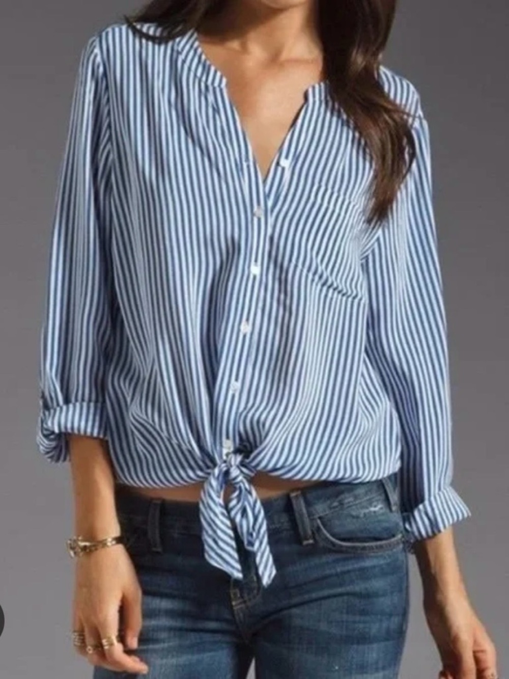 Joie Edaline Silk Tie Front Blouse, size medium